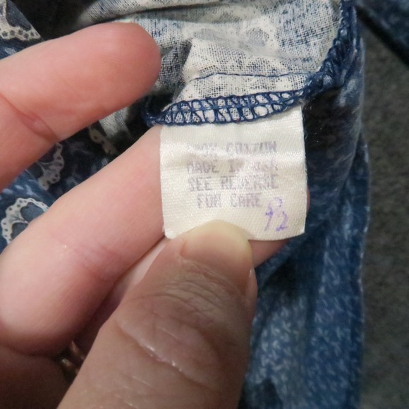 Vtg 90s Vera Bradley Shirt  S Blue Mixed Paisley Print USA Coastal Boho Preppy - Picture 8 of 9
